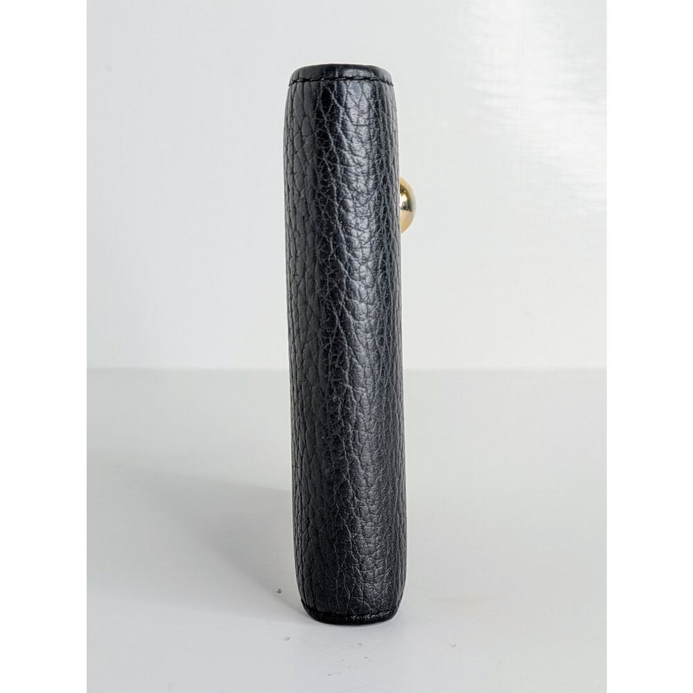 Strathberry Crescent Wallet Black Pebbled Leather Bifold Signature Hinge Bar - Picture 10 of 16